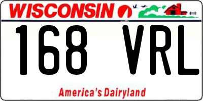 WI license plate 168VRL