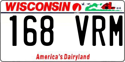 WI license plate 168VRM