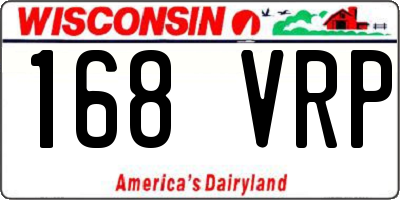 WI license plate 168VRP