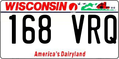 WI license plate 168VRQ