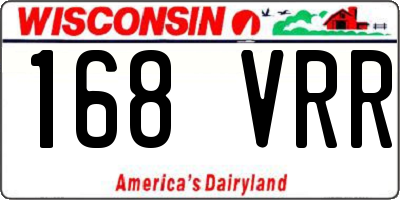 WI license plate 168VRR
