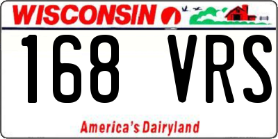 WI license plate 168VRS