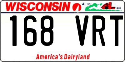 WI license plate 168VRT