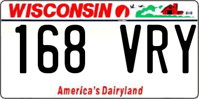 WI license plate 168VRY