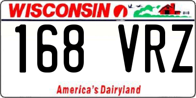WI license plate 168VRZ