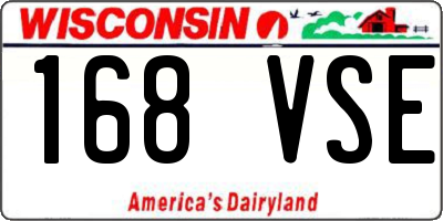 WI license plate 168VSE