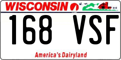 WI license plate 168VSF