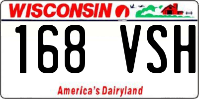 WI license plate 168VSH