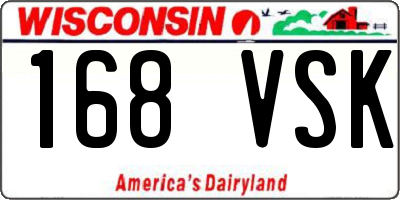 WI license plate 168VSK