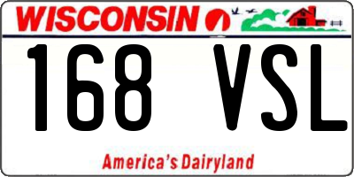 WI license plate 168VSL