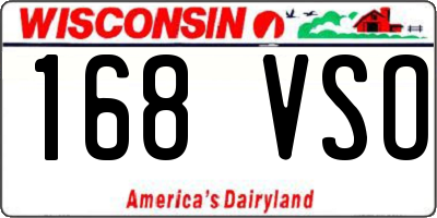 WI license plate 168VSO