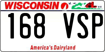WI license plate 168VSP