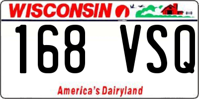 WI license plate 168VSQ