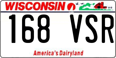 WI license plate 168VSR