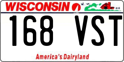 WI license plate 168VST