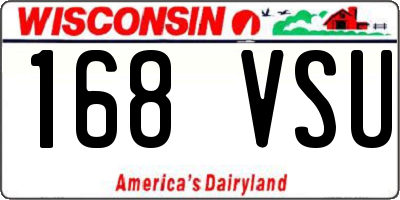 WI license plate 168VSU