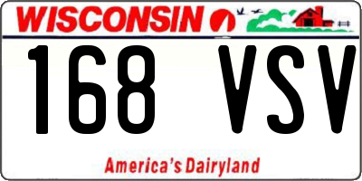 WI license plate 168VSV