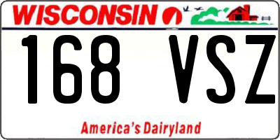 WI license plate 168VSZ