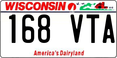 WI license plate 168VTA