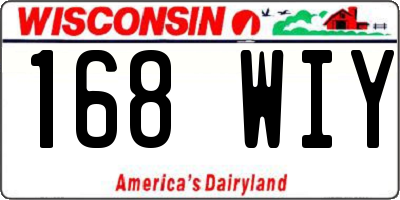 WI license plate 168WIY