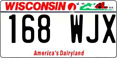 WI license plate 168WJX