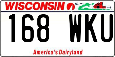 WI license plate 168WKU