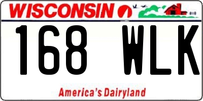 WI license plate 168WLK