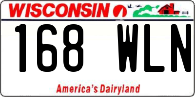 WI license plate 168WLN