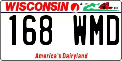 WI license plate 168WMD