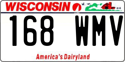 WI license plate 168WMV