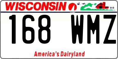 WI license plate 168WMZ