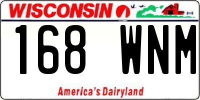 WI license plate 168WNM