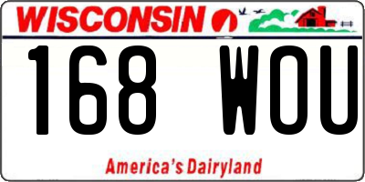 WI license plate 168WOU