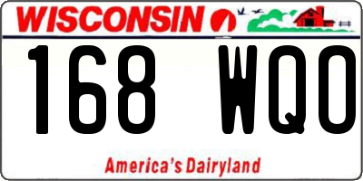 WI license plate 168WQO