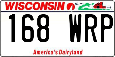 WI license plate 168WRP