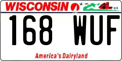 WI license plate 168WUF