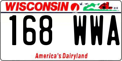 WI license plate 168WWA