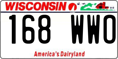 WI license plate 168WWO