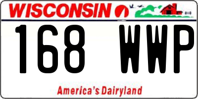 WI license plate 168WWP