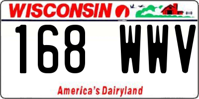 WI license plate 168WWV