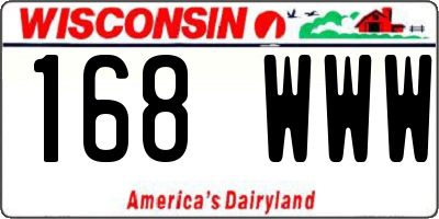 WI license plate 168WWW