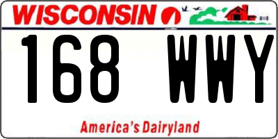 WI license plate 168WWY