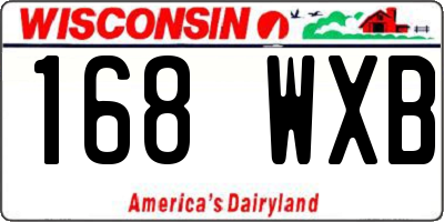 WI license plate 168WXB