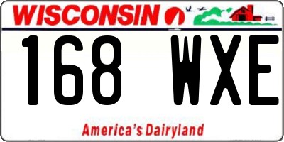 WI license plate 168WXE