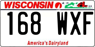 WI license plate 168WXF