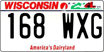 WI license plate 168WXG
