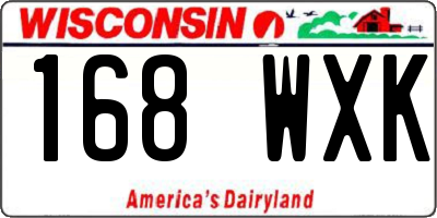 WI license plate 168WXK