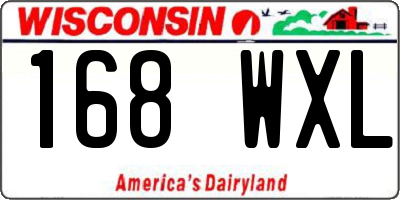 WI license plate 168WXL