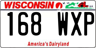 WI license plate 168WXP