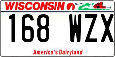 WI license plate 168WZX